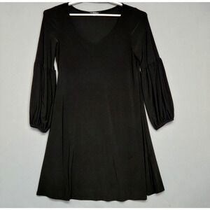Nik And Nash Fit & Flare Dress Womens M Black V-Neck Party‎ Holiday